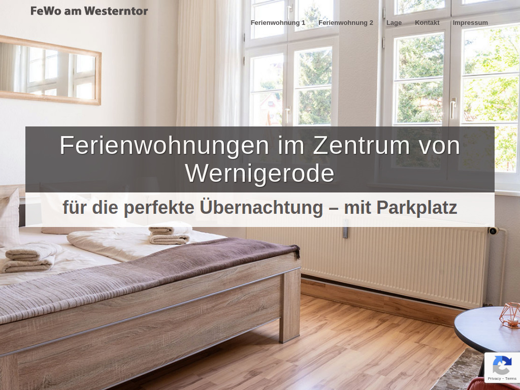 Website von Ferienwohnungen Westerntor