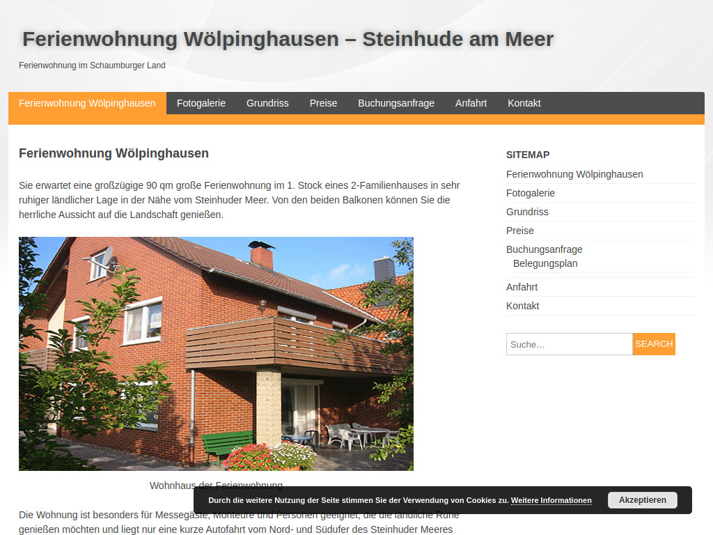 Website von Ferienwohnung Wölpinghausen Familie Netzel in Wölpinghausen