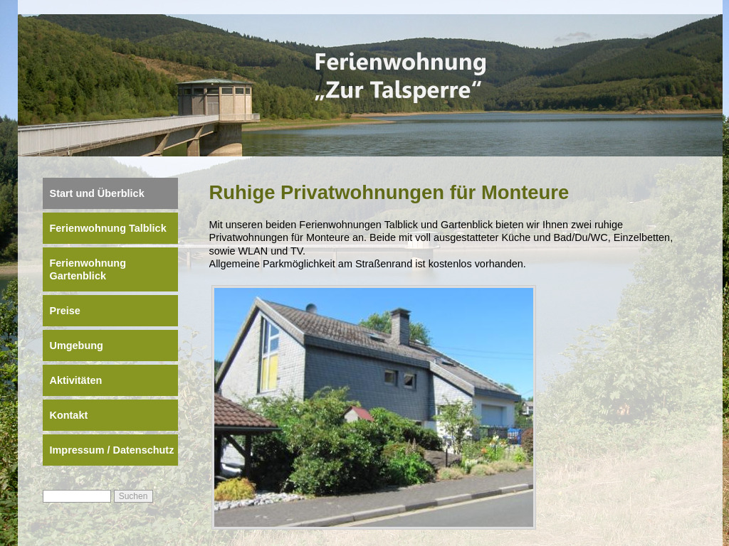 Website von Start und Überblick