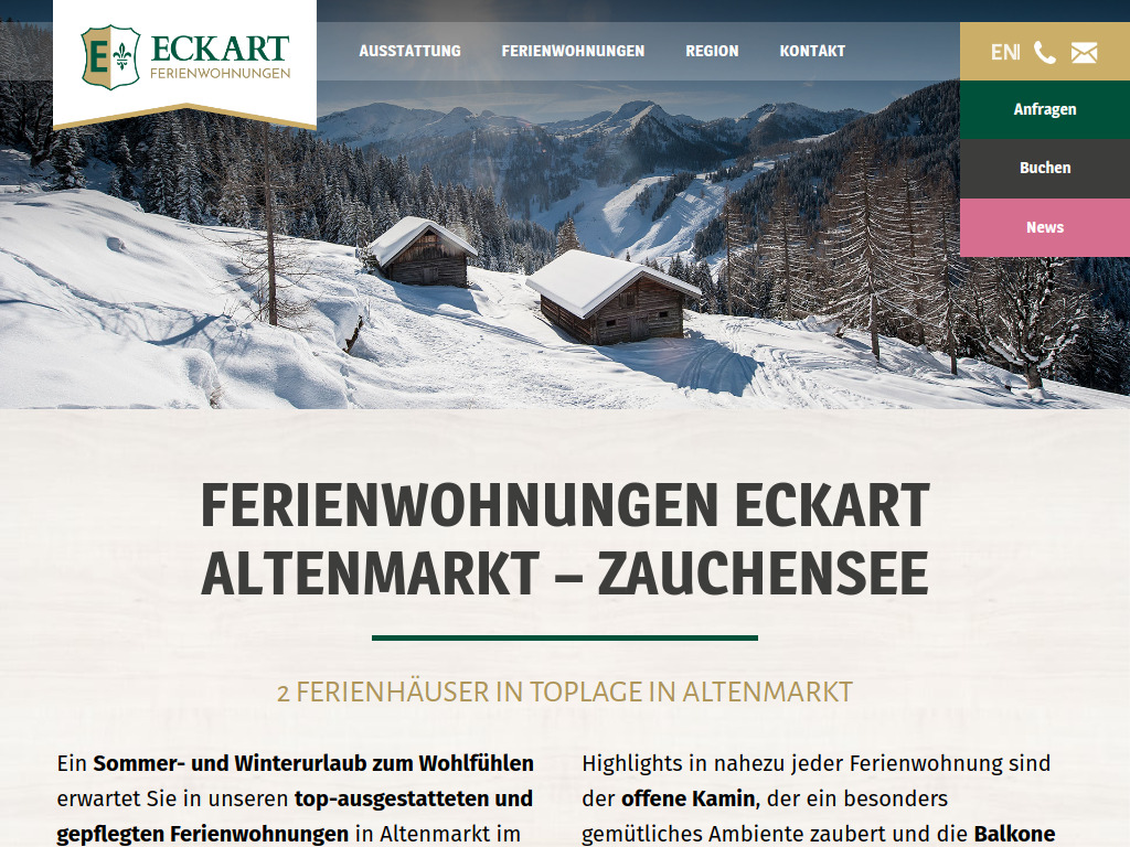 Website von Elisabeth Eckart-Kaswurm & Johannes Eckart in Altenmarkt im Pongau