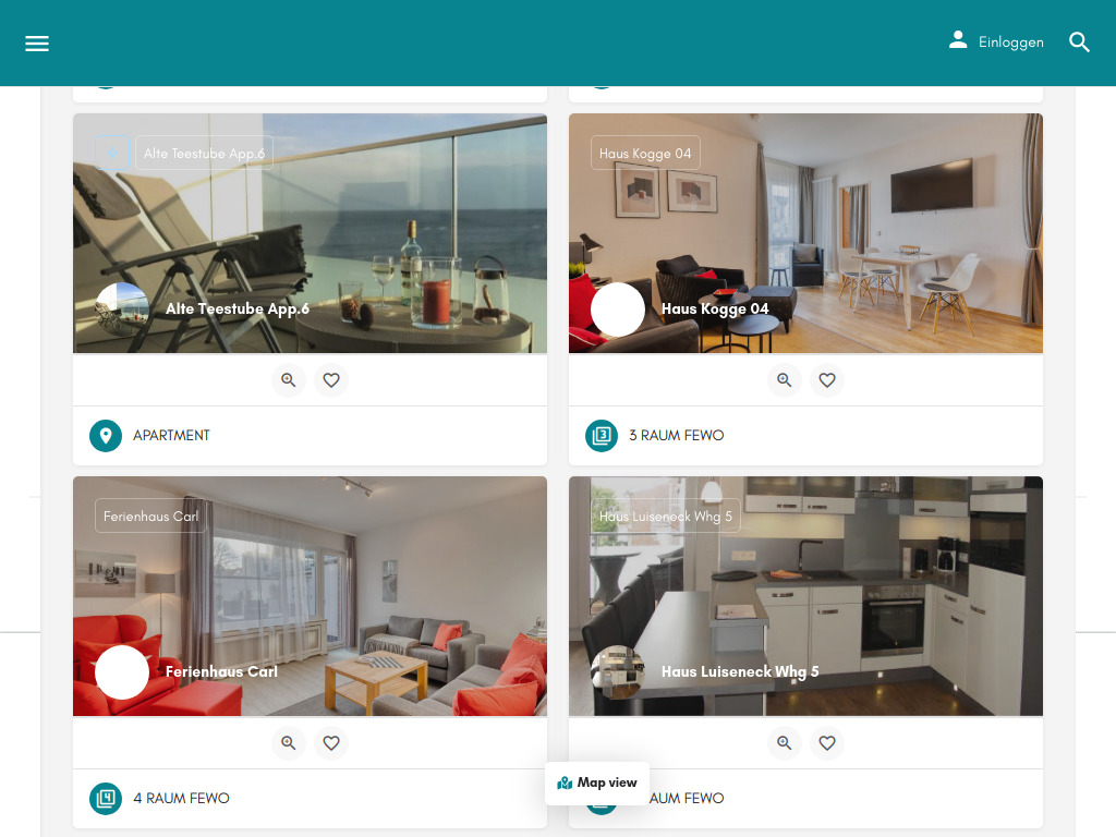 Website von Ferienwohnungen de Boer in Norderney