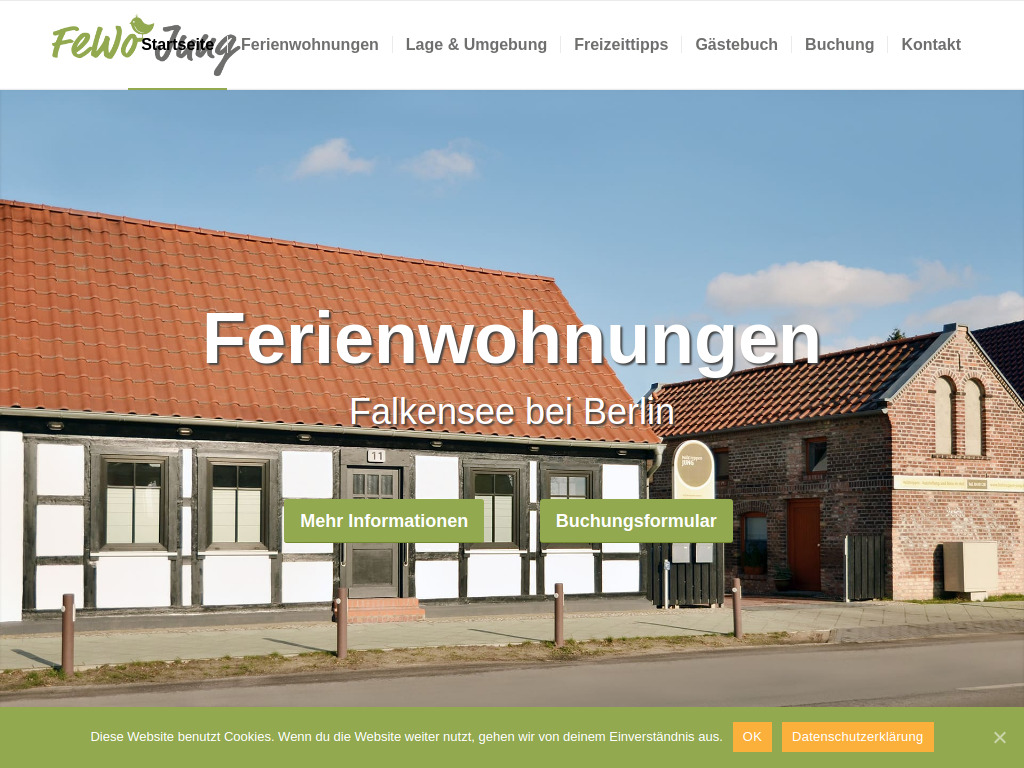 Website von FeWo Jung in Falkensee