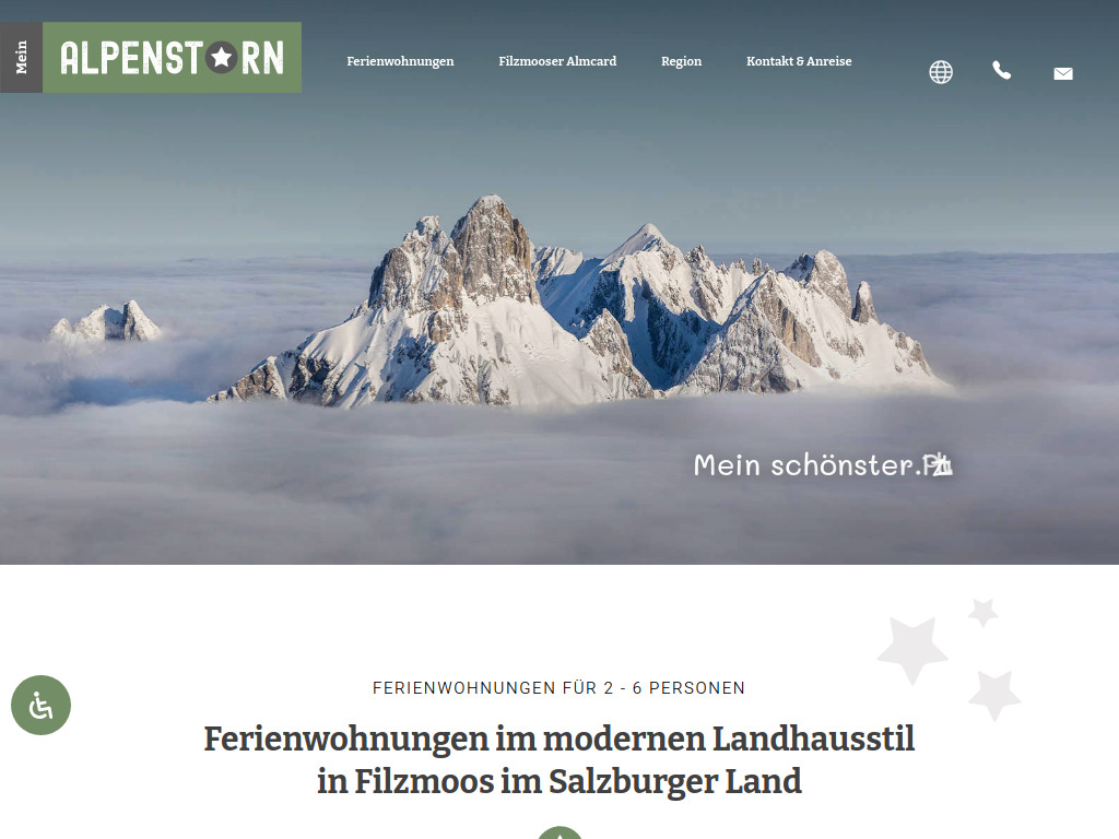 Website von Mein Alpenstern in Filzmoos
