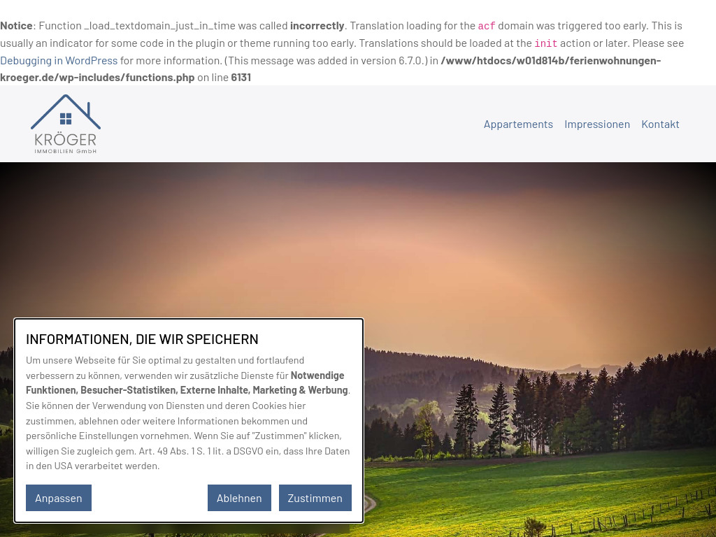 Website von Kröger Immobilien GmbH in Wenden