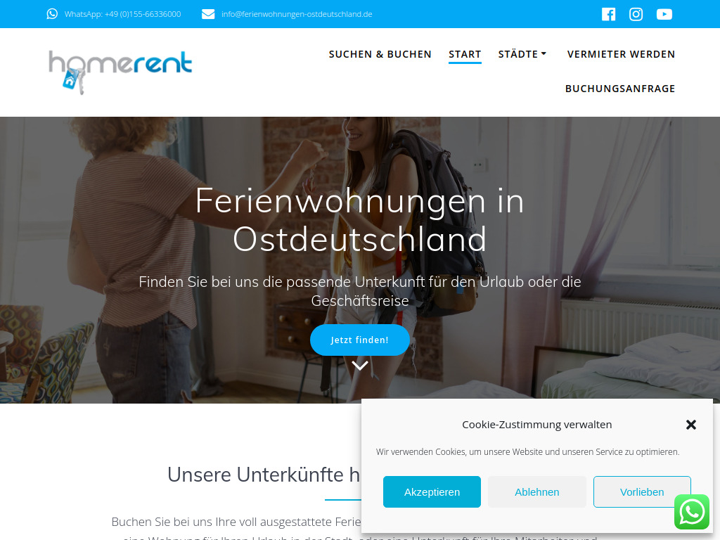 Website von Homerent Immobilien GmbH in Leverkusen