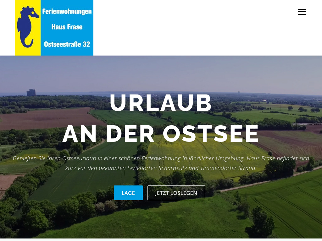 Website von Ferienwohnungen Ostseestraße in Luschendorf