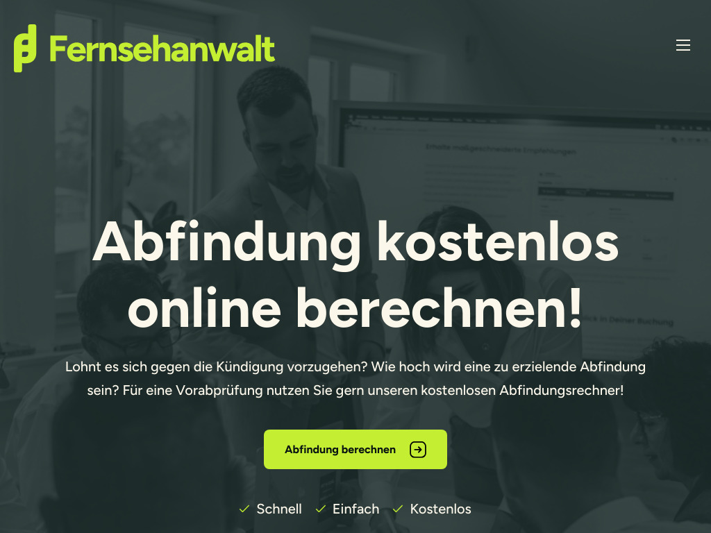 Website von Bredereck Willkomm Rechtsanwälte in Potsdam