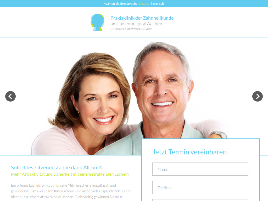 Website von feste-zaehne-euregio.de in Aachen