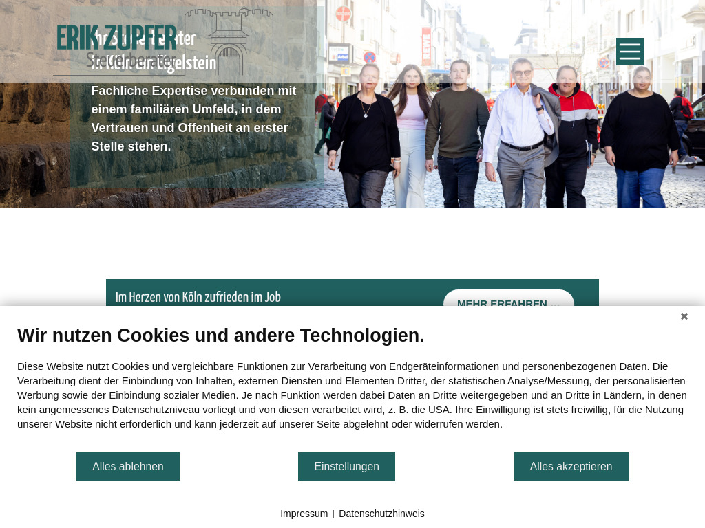 Website von Erik Zupfer in Köln