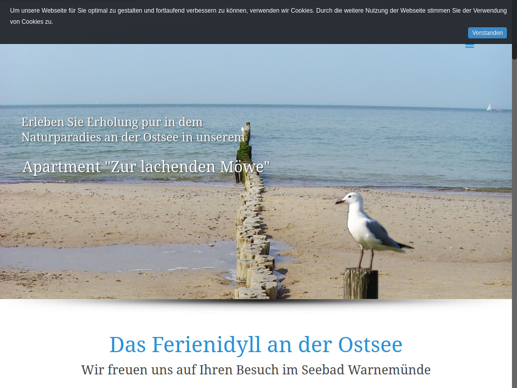 Website von Ferienwohnung Warnemünde in Warnemünde