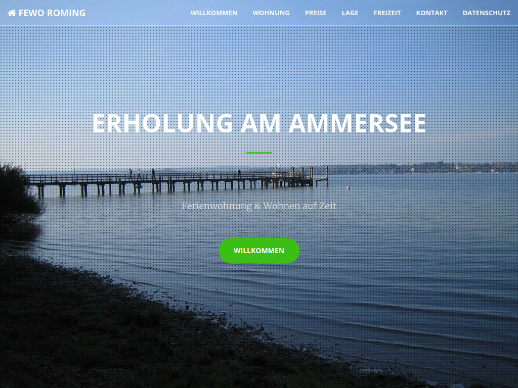 Website von Fewo Roming - Urlaub am Ammersee in Buch am Ammersee