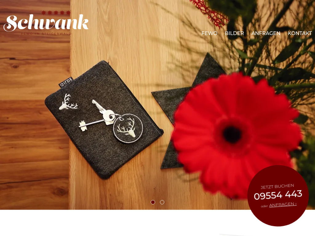 Website von Ferienwohnung Schwank in Rauhenebrach