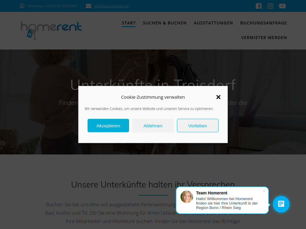 Website von Homerent Immobilien GmbH in Köln