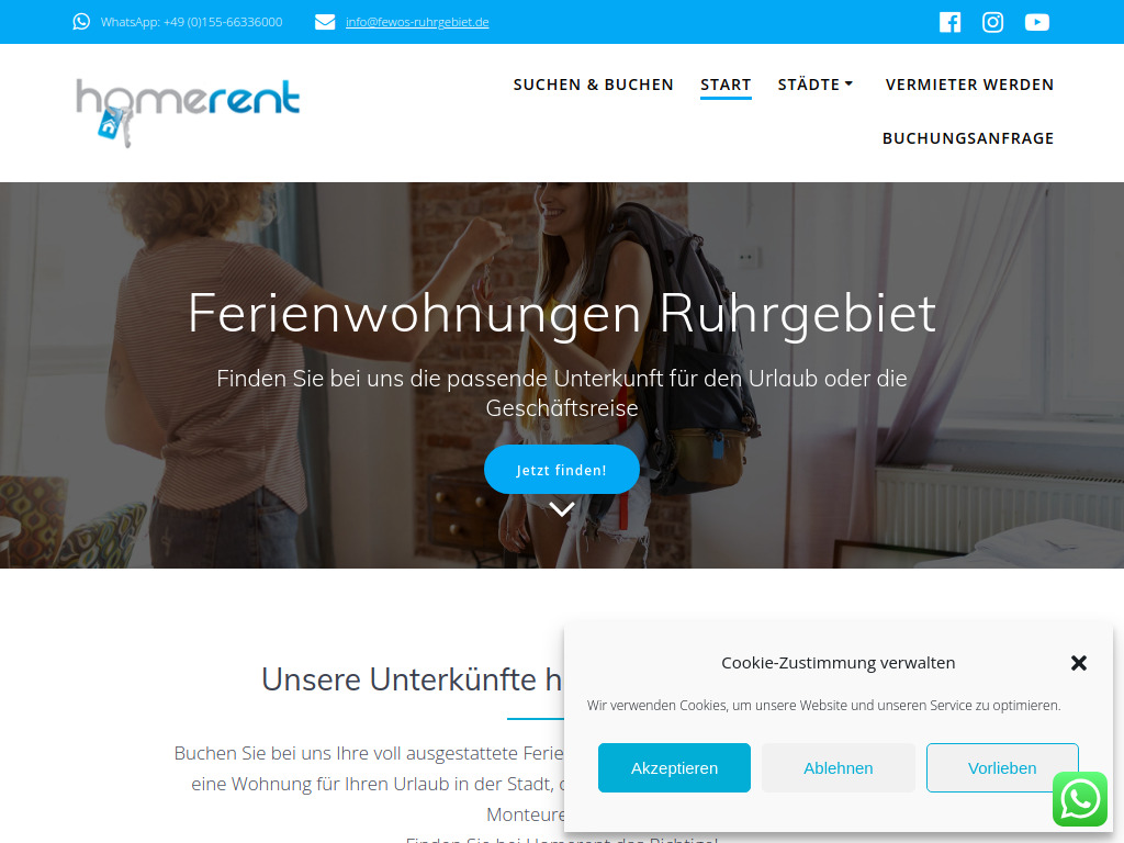 Website von Homerent Immobilien GmbH in Köln