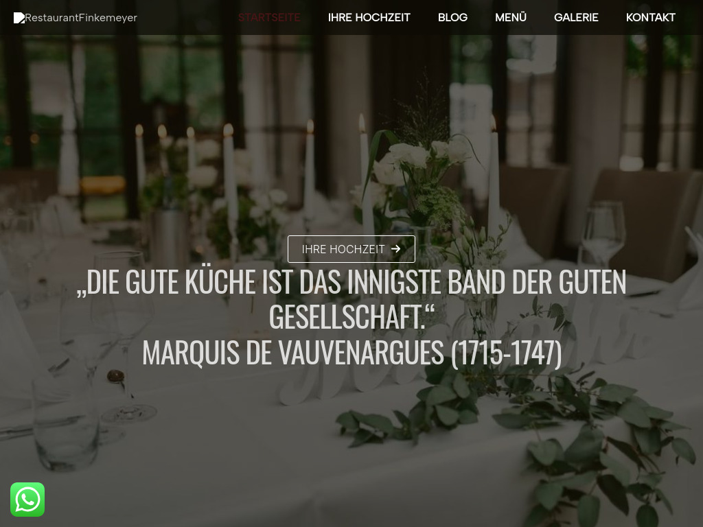 Website von Finkemeyer GmbH Restaurant & Events in Bakum