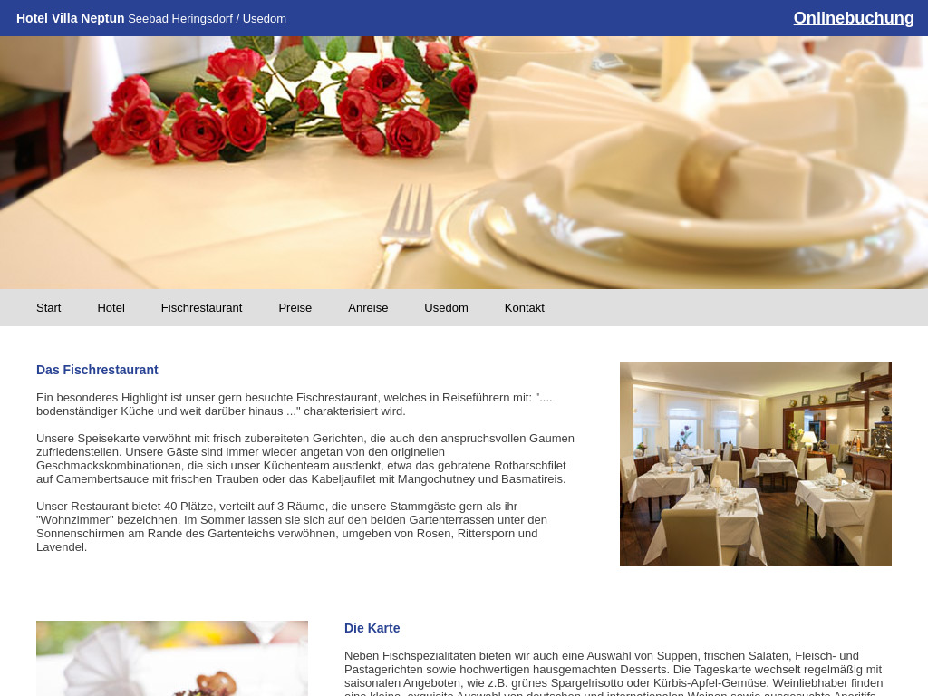 Website von Hotel Villa Neptun in Seebad Heringsdorf