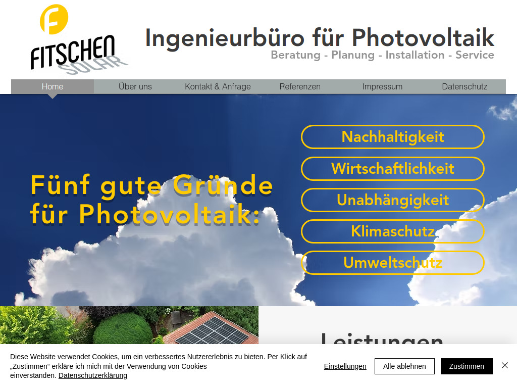 Website von Fitschen Solar in Berlin