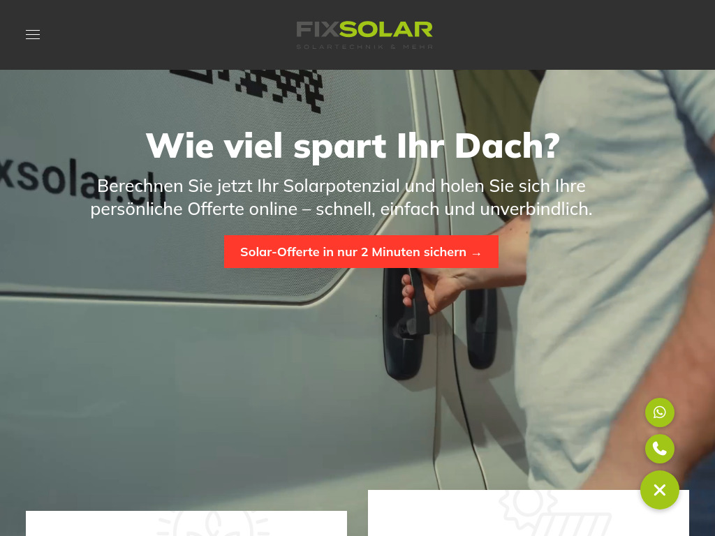 Website von Fix Solar Oftringen GmbH in Oftringen