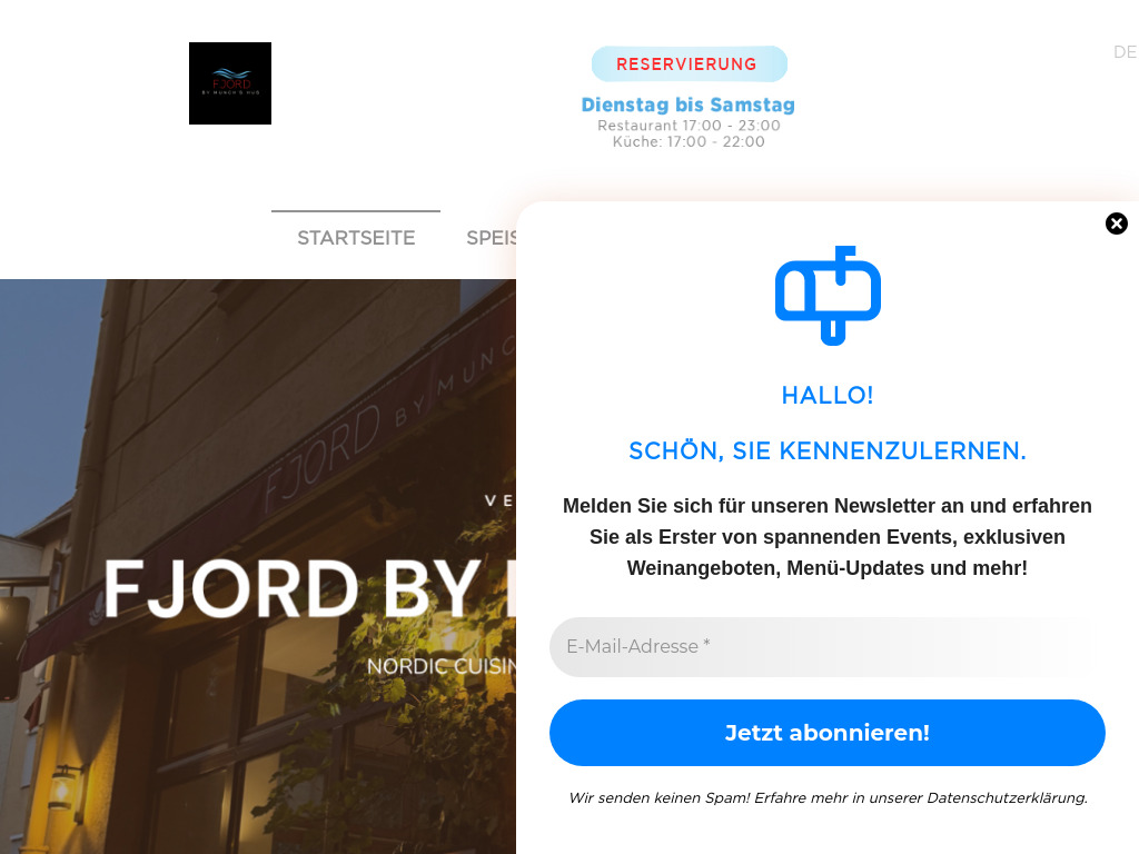 Website von Fjord by Munch's Hus in Berlin