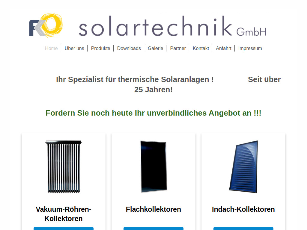 Website von FK Solartechnik GmbH in Senftenberg