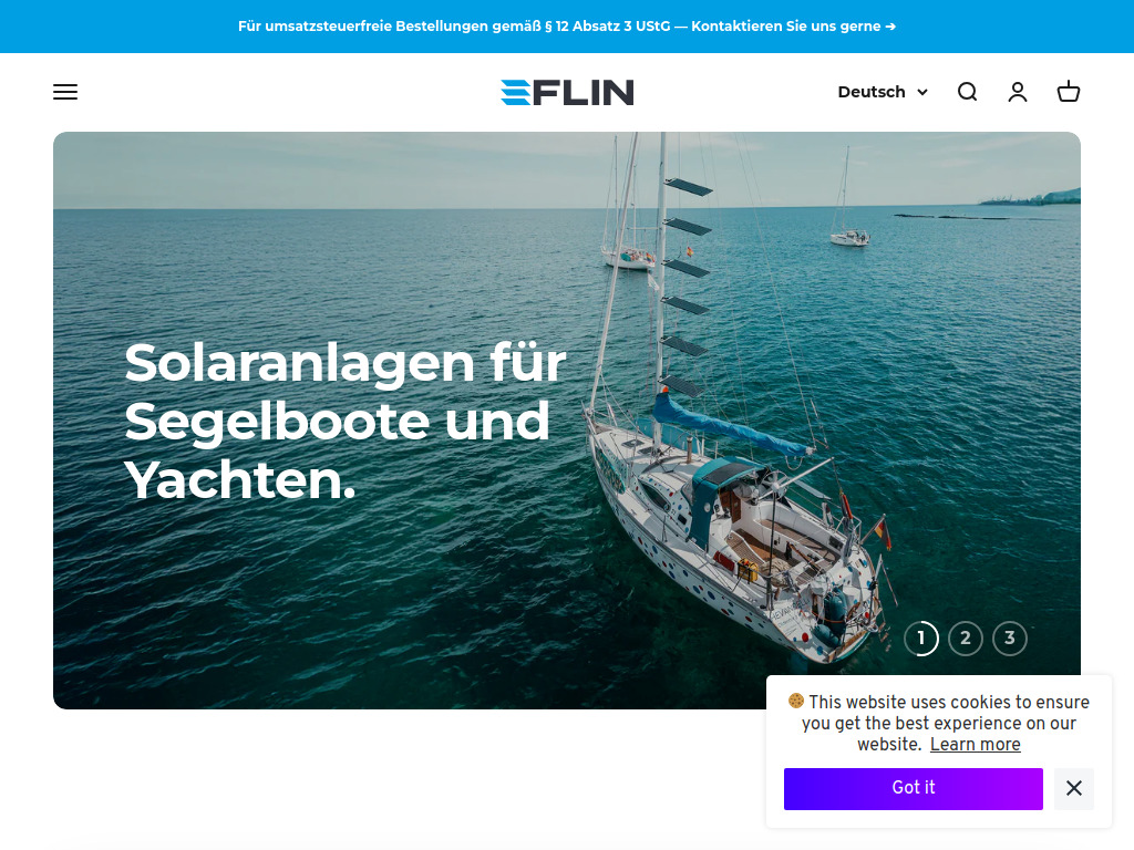 Website von FLIN solar GmbH in Kiel