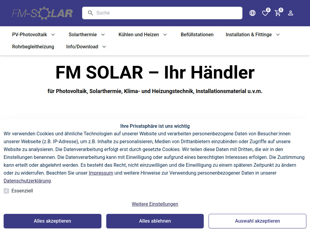 Website von FM Solar GmbH in Sinsheim-Hilsbach