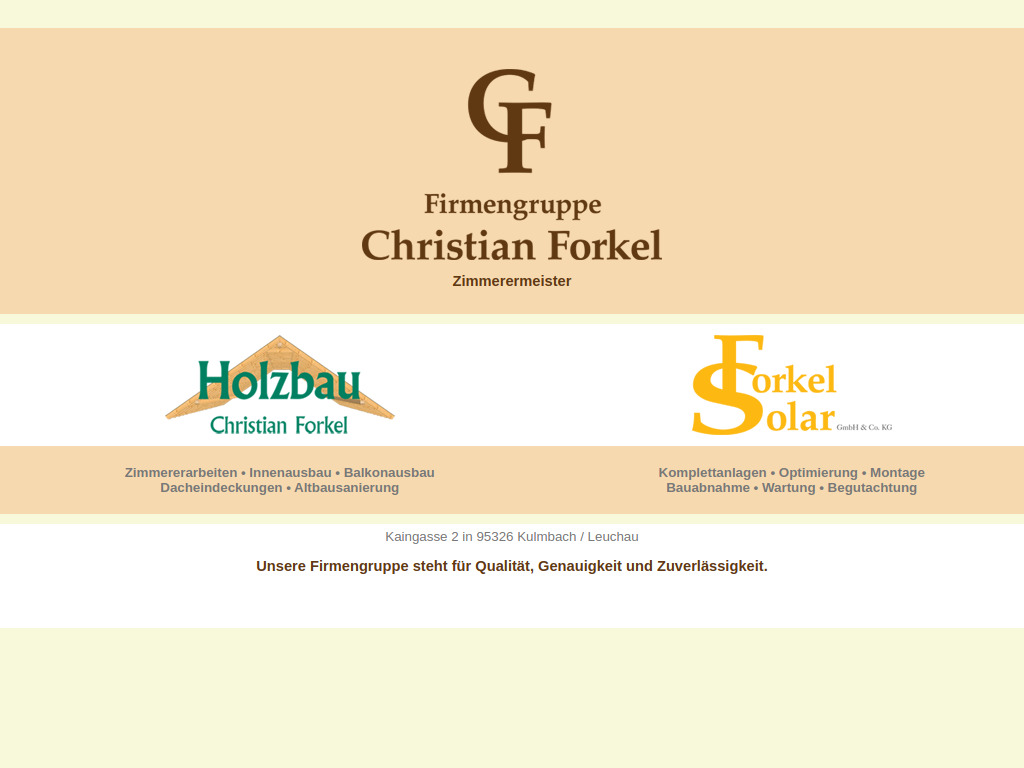 Website von Firmengruppe Christian Forkel in Kulmbach