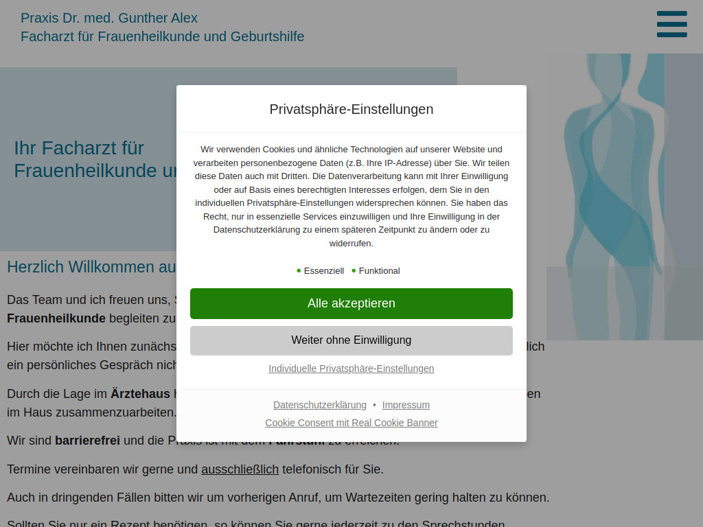 Website von Praxis Dr. med. Gunther Alex in Bad Schönborn