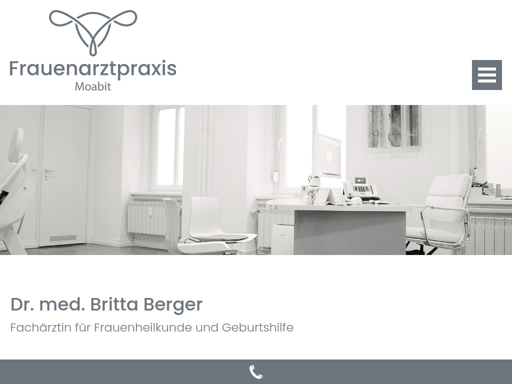 Website von Frauenarztpraxis Dr. Berger Berlin Moabit in Berlin