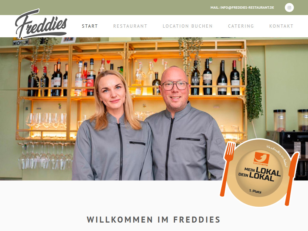 Website von Freddies in Hürth