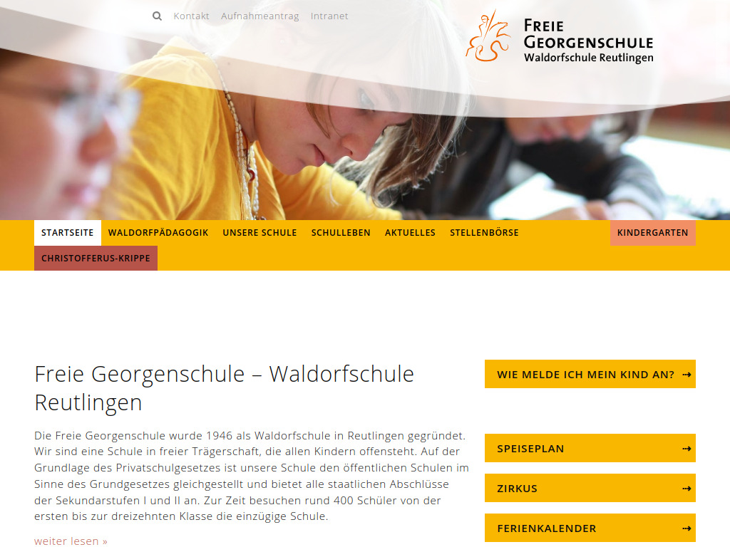 Website von Die FGS Reutlingen - Freie Georgenschule in Reutlingen
