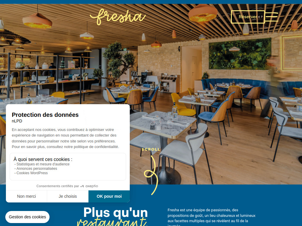 Website von Fresha Sàrl in Plan-les-Ouates