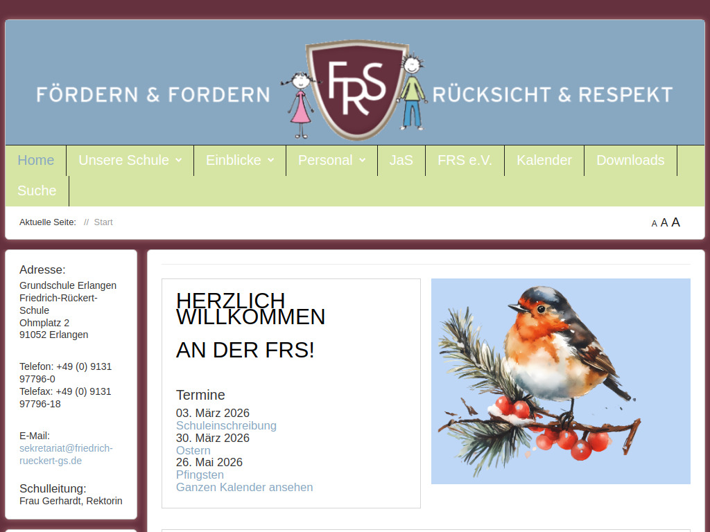 Website von Friedrich-Rückert-Grundschule Erlangen