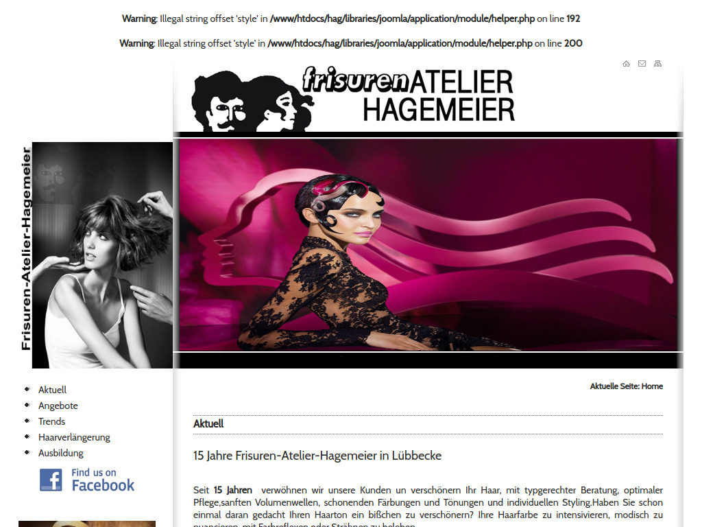 Website von Frisuren Atelier Hagemeier in Lübbecke