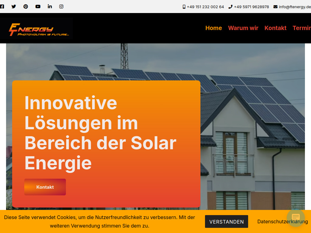Website von FTenergy in Rheine