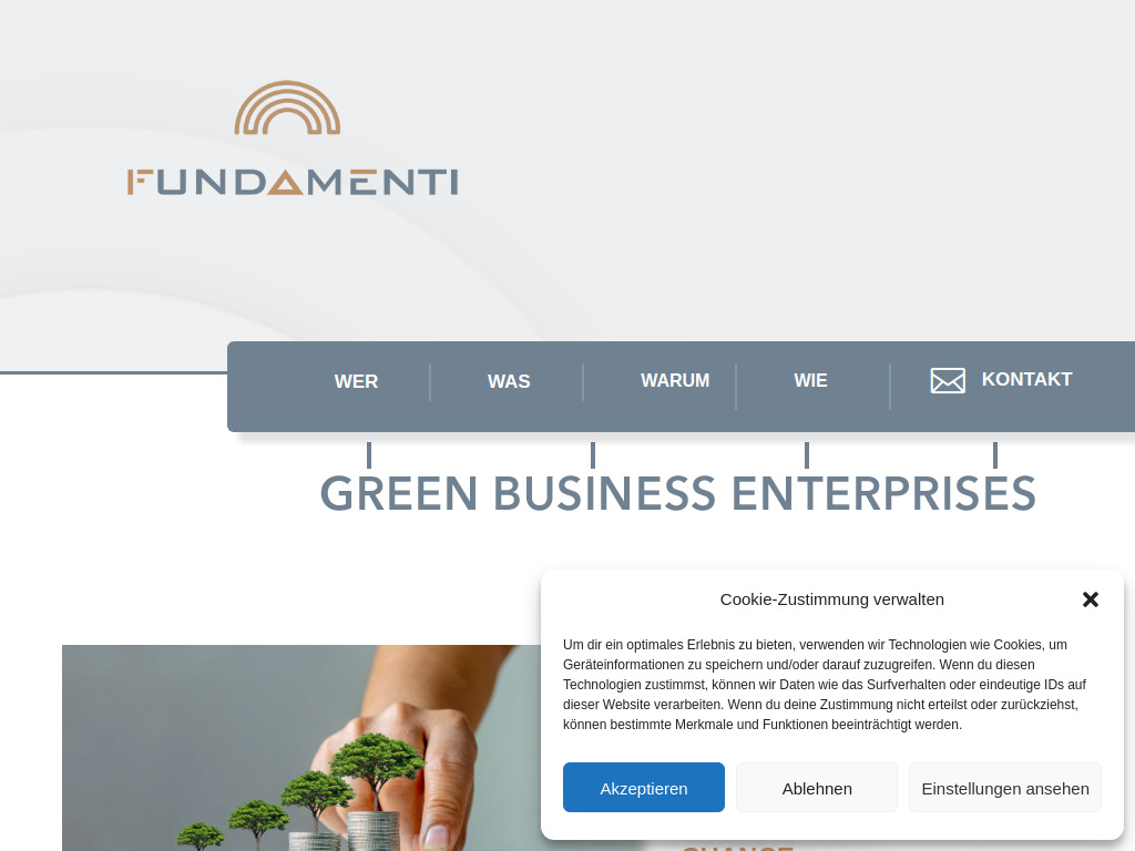 Website von Fundamenti GmbH in Berlin