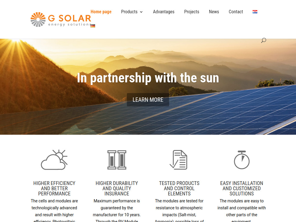 Website von G Solar energy solutions in Mainz