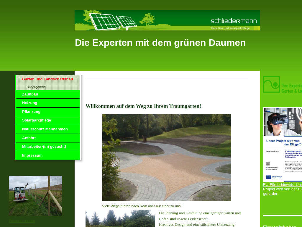 Website von Schliedermann GaLa Bau und Solarparkpflege in Großräschen