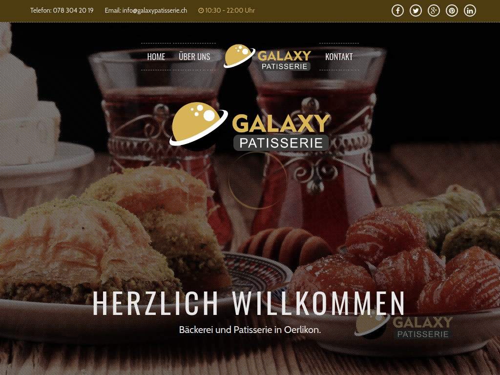 Website von Galaxy Patisserie in Zürich