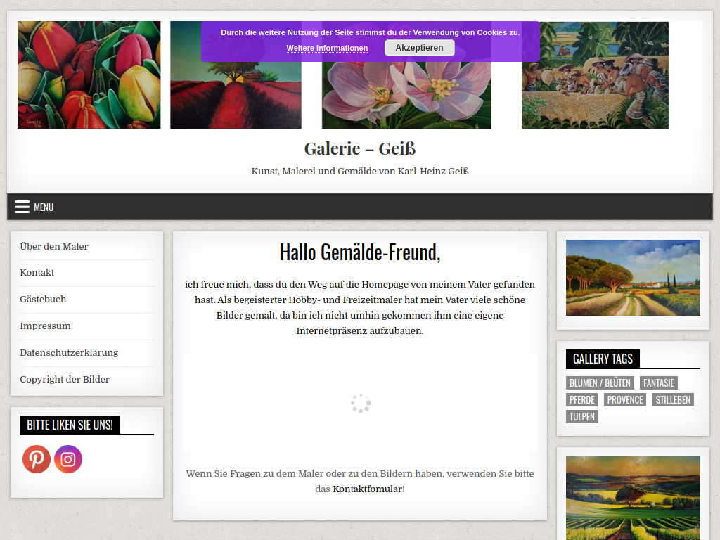 Website von Galerie-Geiß in Mainz-Kostheim