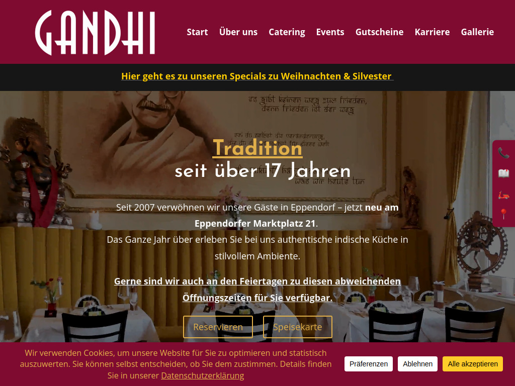 Website von Gandhi UG in Hamburg