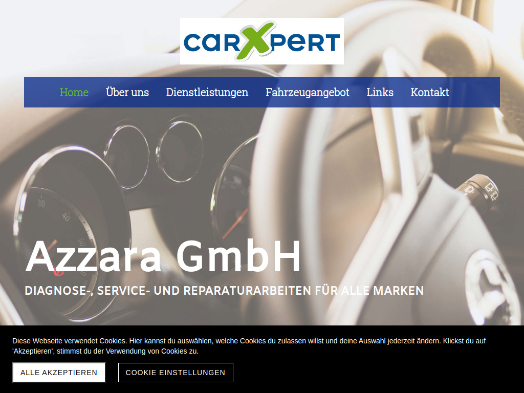 Website von Azzara GmbH in Glarus