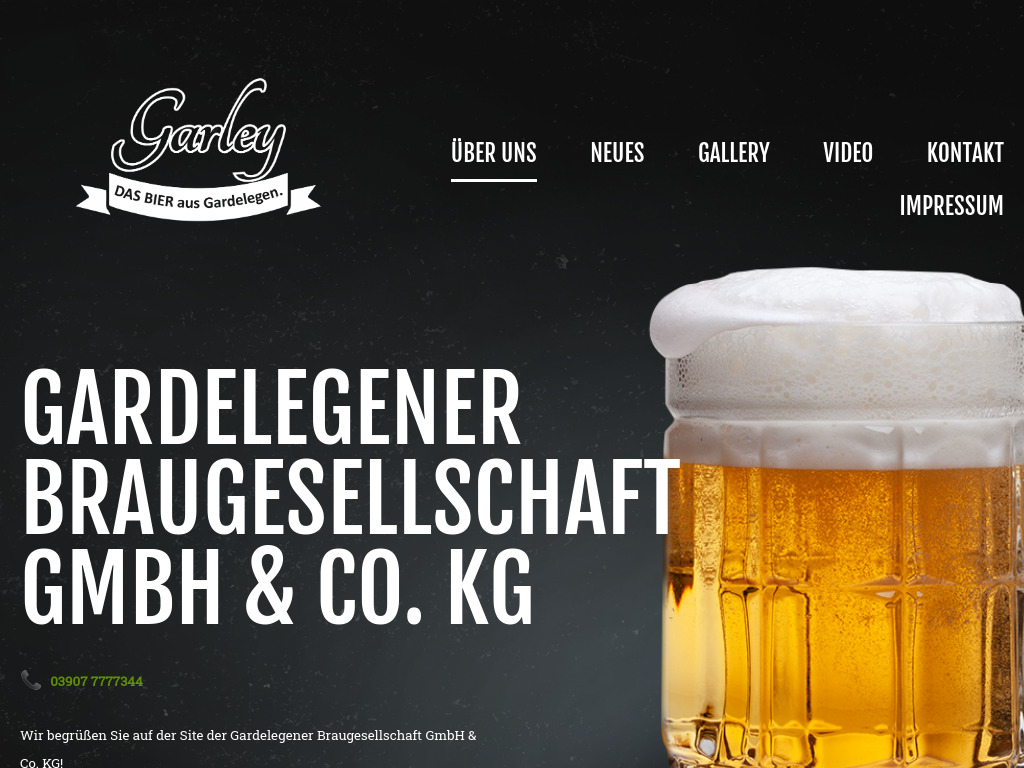 Website von Gardelegener Braugesellschaft GmbH & Co. KG in Gardelegen
