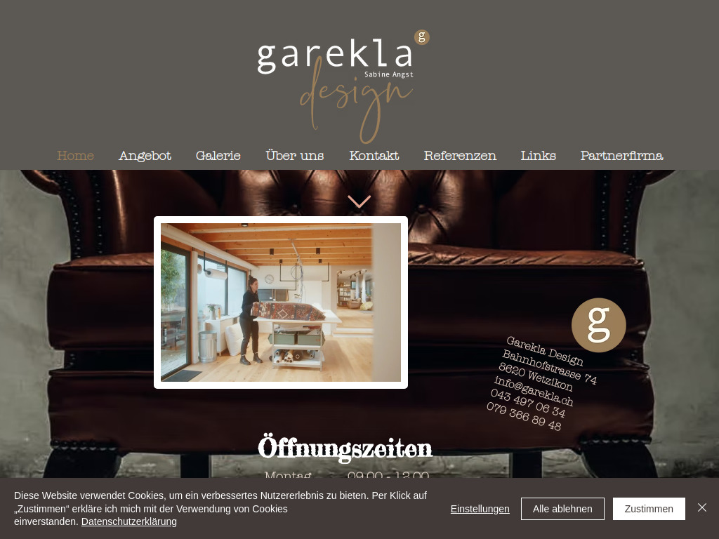 Website von Garekla Design in Wetzikon