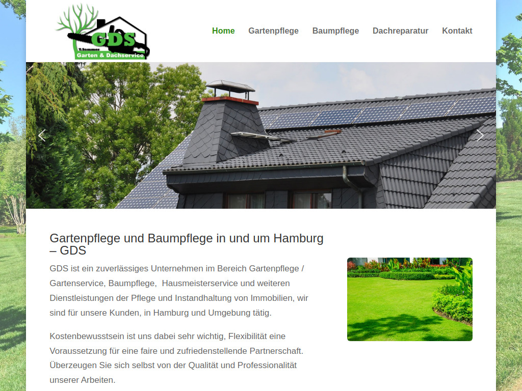 Website von GDS – Garten & Dachservice in Hamburg