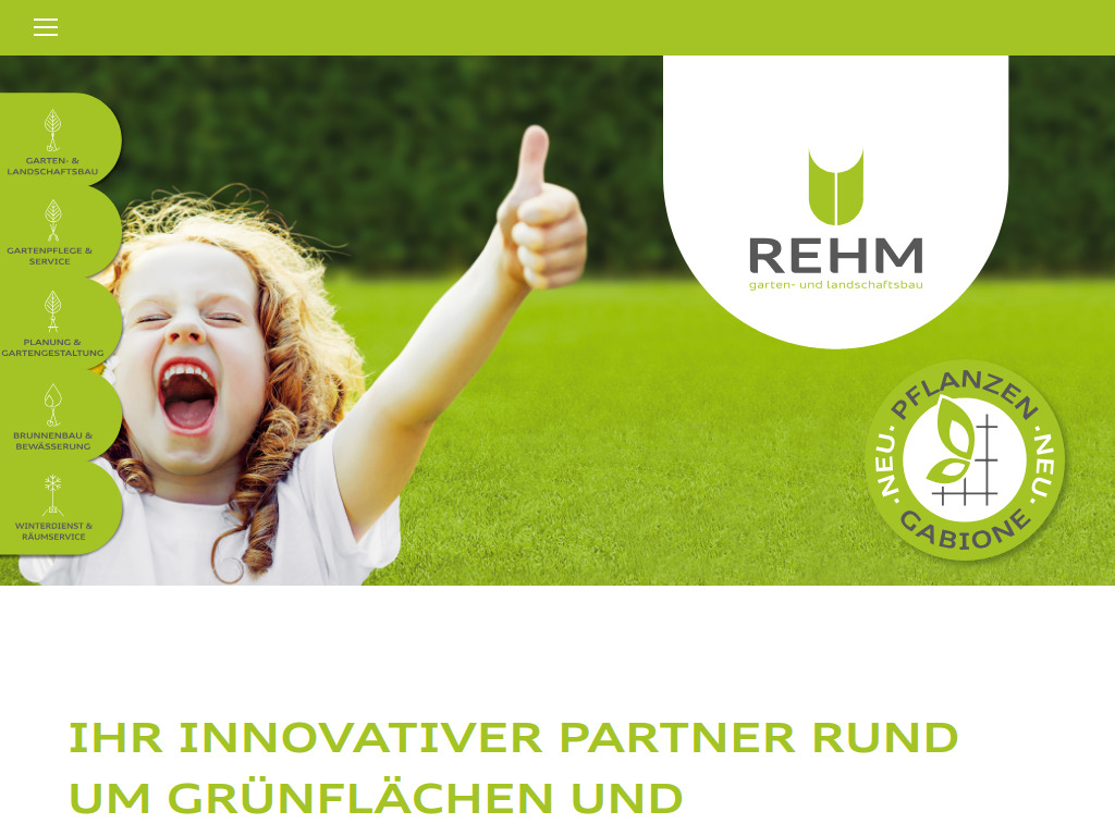 Website von REHM garten- und landschaftsbau GmbH in Neuburg an der Donau