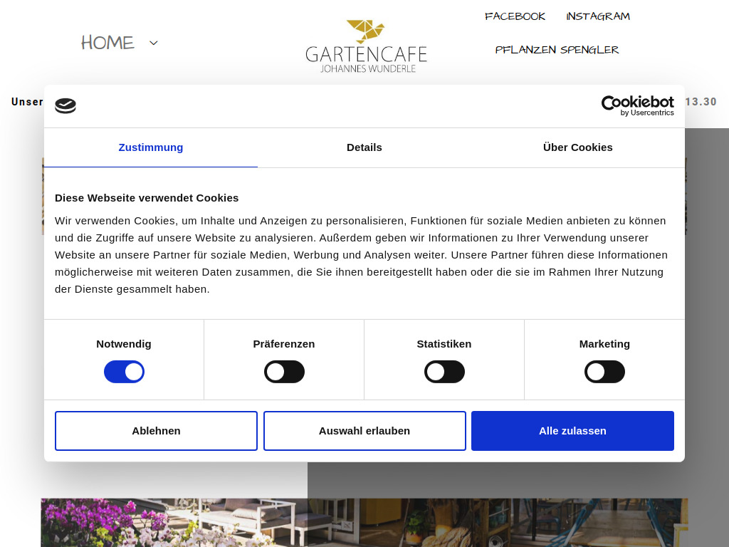 Website von Gartencafe Dillingen in Dillingen an der Donau