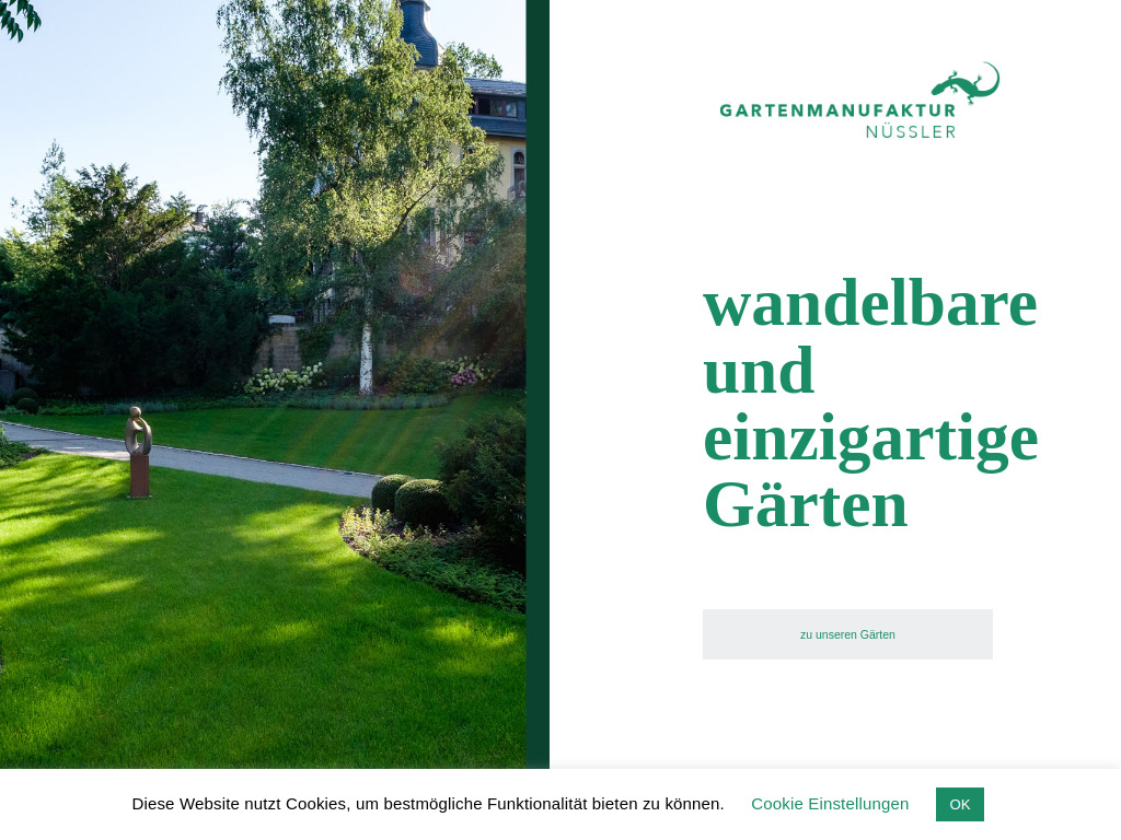 Website von Gartenmanufaktur Nüssler GmbH in Dresden