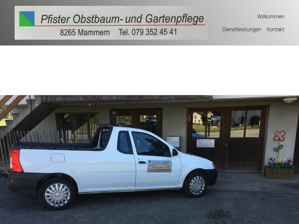 Website von Pfister Obstbaum- und Gartenpflege in Mammern