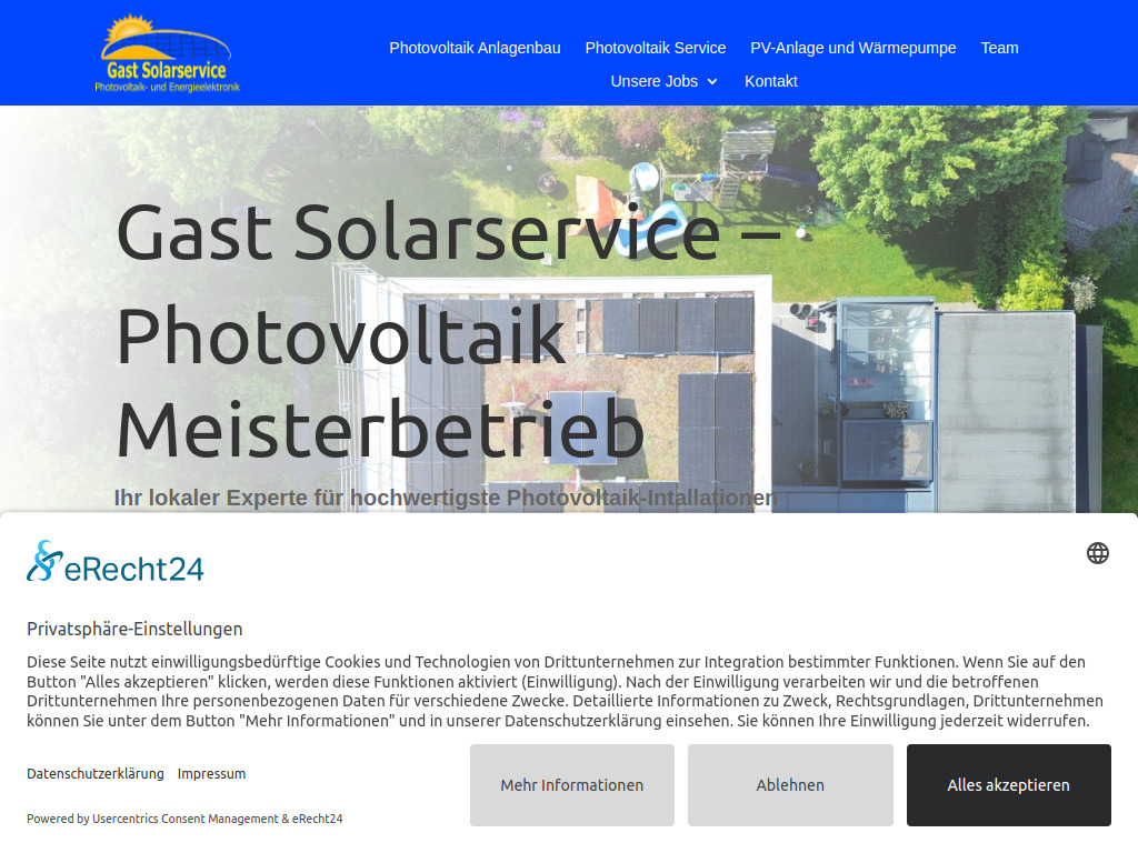 Website von Gast Solarservice in Evessen